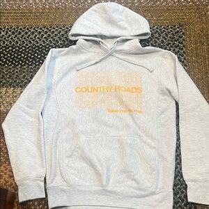 Top of the World Light Gray Hoodie with Orange Text